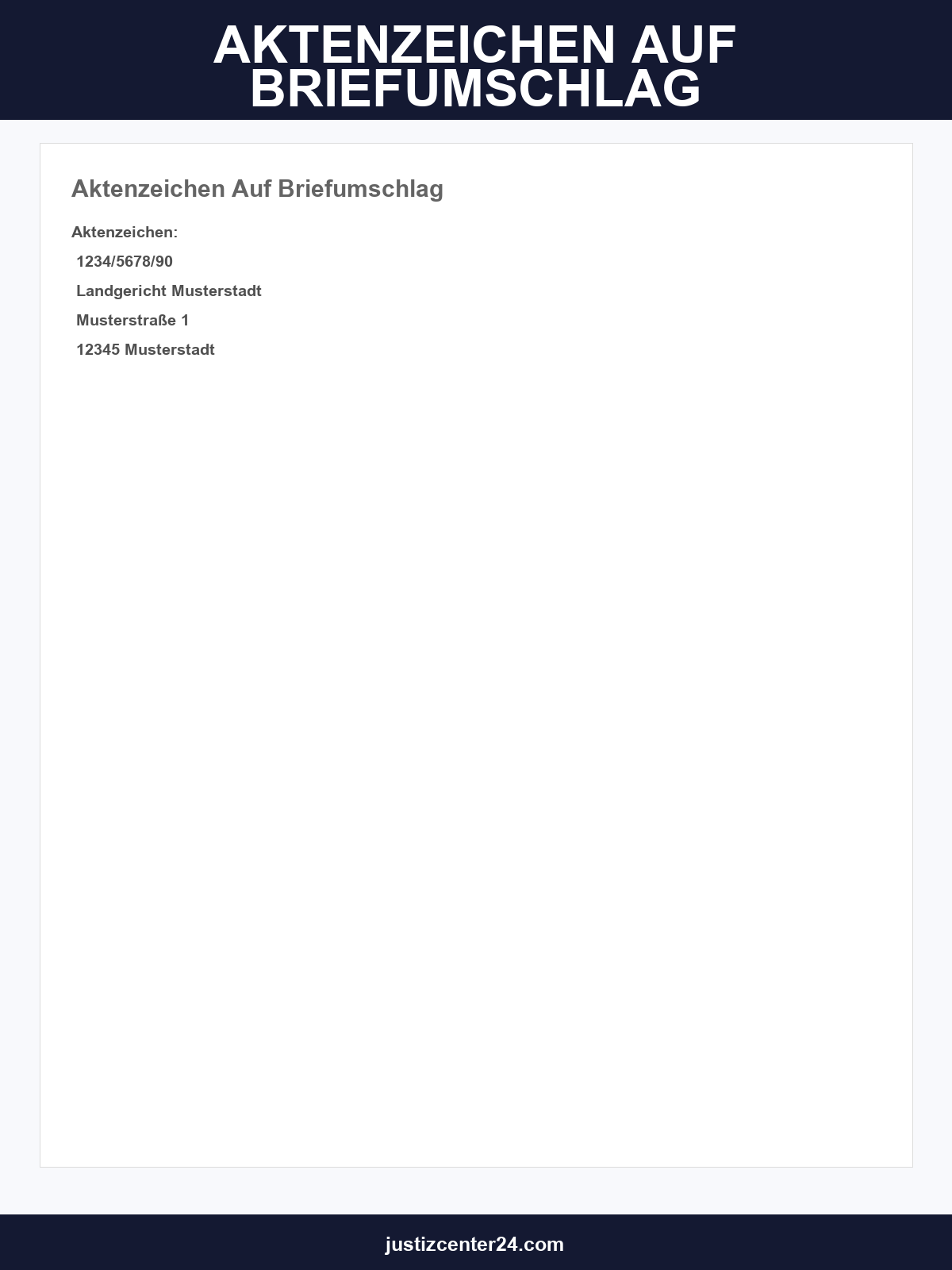 Aktenzeichen Auf Briefumschlag