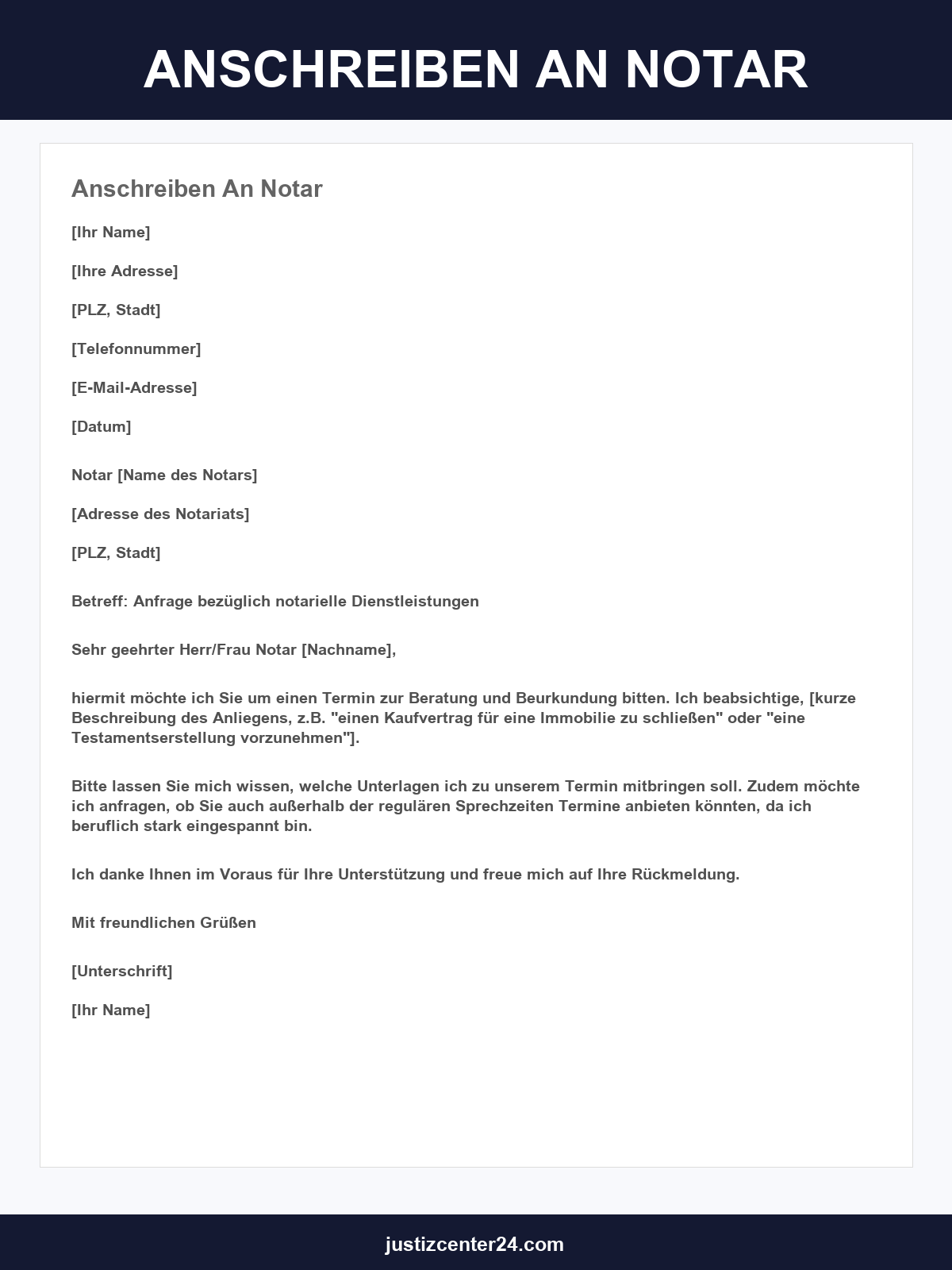 Anschreiben Musterbrief An Notar